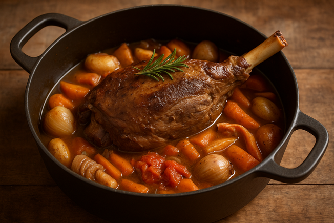 Plat de l'agneau cuit